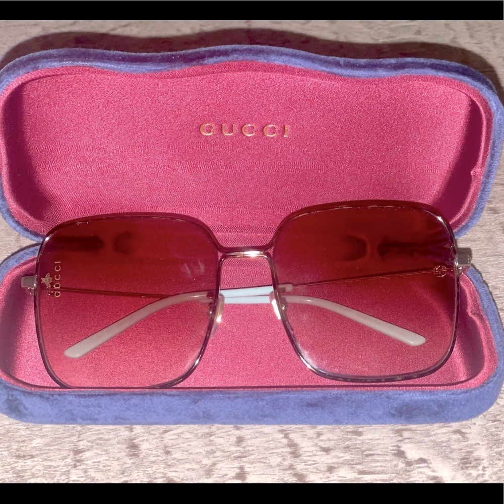GUCCI GG0443S 003 Gold Women's Square Sunglasses 60 mm
